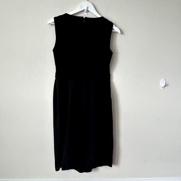 Talbots Sheath Dress Size 4 Career Workwear Minimalist Ponte Stretch Black Zip - Picture 3 of 6